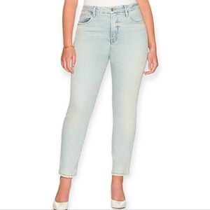 Good American Good Legs Straight Jeans, Light Wash, Size 16, EUC